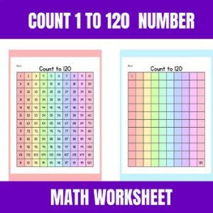 Red Colorful Rainbow Count 1 to 120 – Fun Math Worksheets for Kids