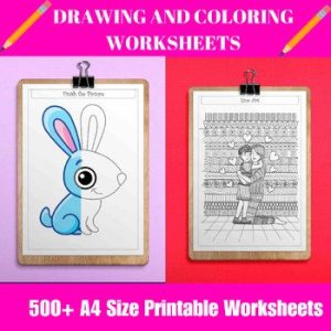 DRAWING AND COLORING WORKSHEETS 500+ A4 Size Printable Worksheets